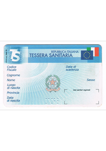 Медицинская карта Tessera sanitaria для медицинского обслуживания